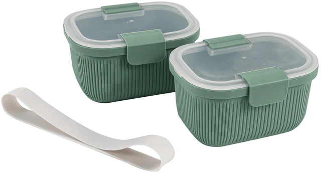 Alt view image 3 of 6 - Mainstays Plastic Bento Snack Container, 19oz, Rectangular, Green