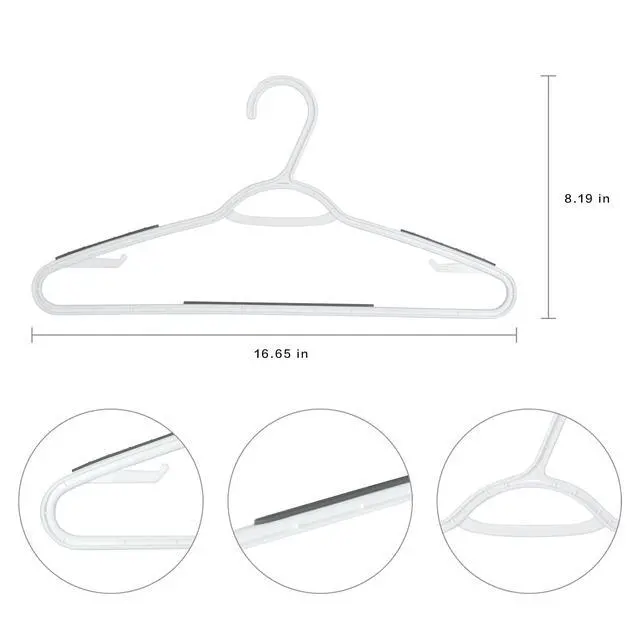 Alt view image 4 of 6 - Mainstays Plastic Non-Slip Clothing Hangers 30 Count White