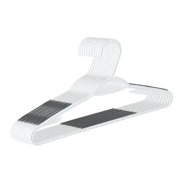 Alt view image 6 of 6 - Mainstays Plastic Non-Slip Clothing Hangers 30 Count White