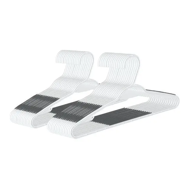 Alt view image 3 of 6 - Mainstays Plastic Non-Slip Clothing Hangers 30 Count White