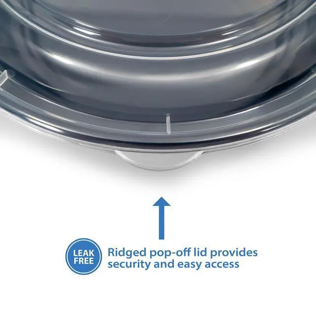 Alt view image 4 of 6 - Mainstays 10-Piece Round Meal Prep Containers 3-Compartments 1L BPA-Free Microwave & Dishwasher Safe