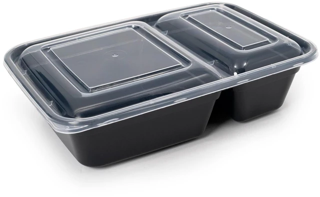 Alt view image 2 of 6 - Mainstays 10-Piece Meal Prep Food Storage Container Set, 5 Containers + 5 Lids, 2-Compartment, BPA-Free