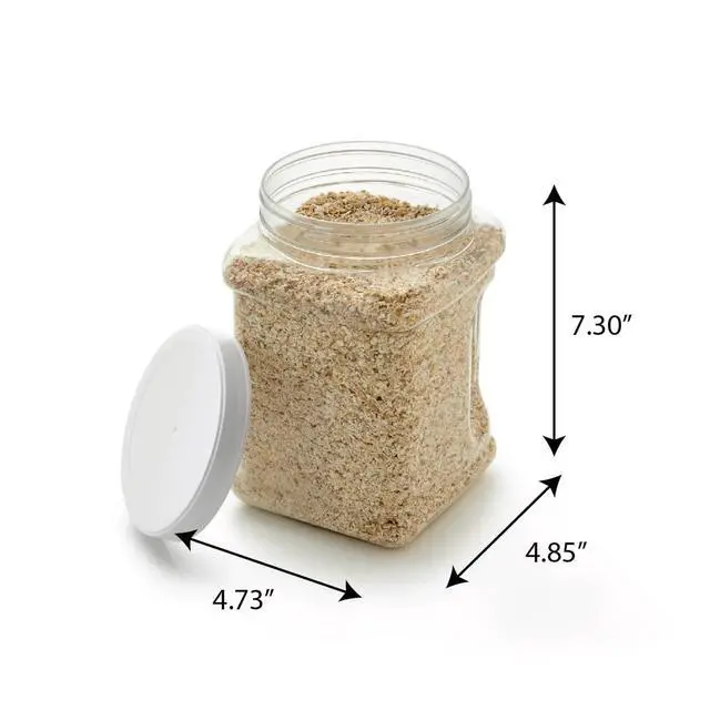 Alt view image 2 of 6 - Mainstays 2qt Clear Plastic Food Storage Canister with White Twist-Top Lid, 2 Pack