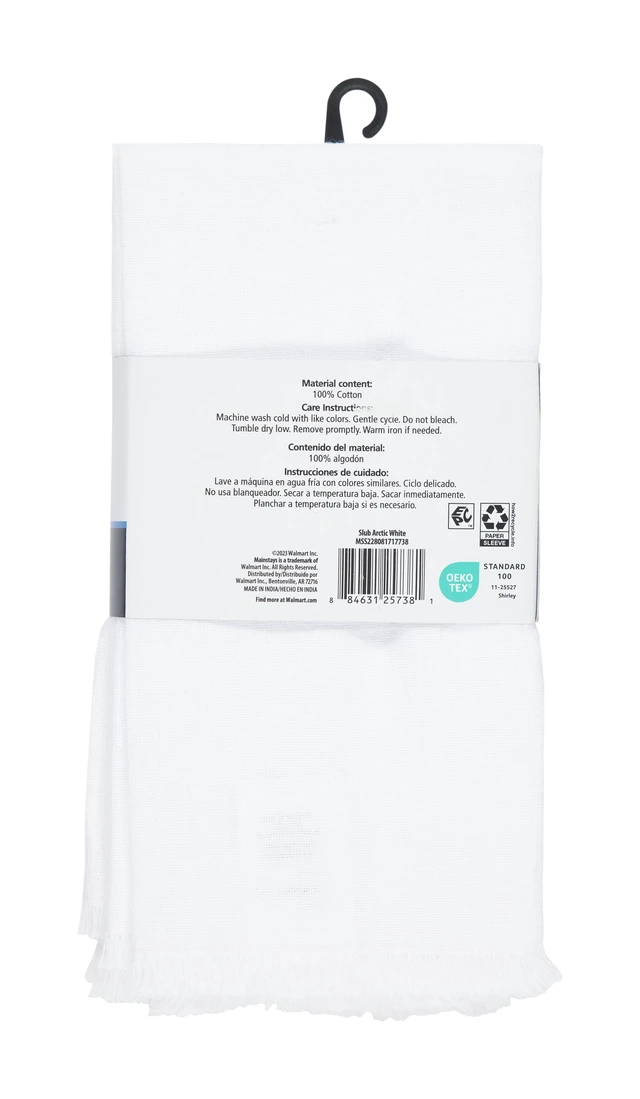 Alt view image 7 of 7 - Mainstays 4-Pack Solid White Napkin Set, 18 x 18 Inches, 100% Cotton