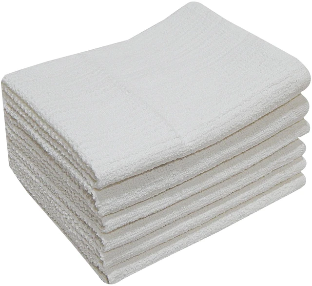 Main image of Mainstays 6-Piece Bar Mop Kitchen Towel Set, White