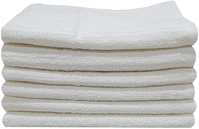 Alt view image 3 of 4 - Mainstays 6-Piece Bar Mop Kitchen Towel Set, White