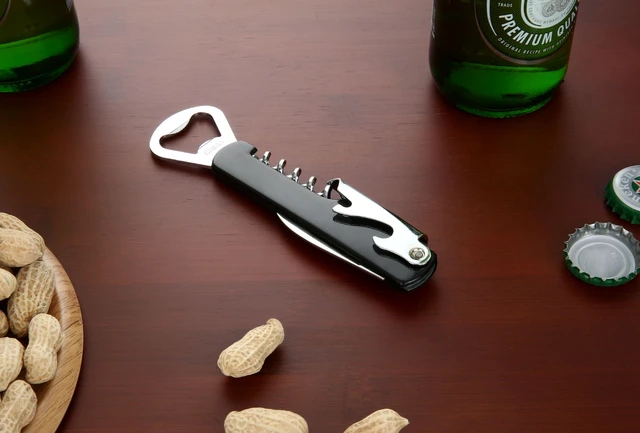 Alt view image 5 of 5 - Mainstays Stainless Steel and Plastic Waiter's Corkscrew Bottle Opener (8 Pack), Black