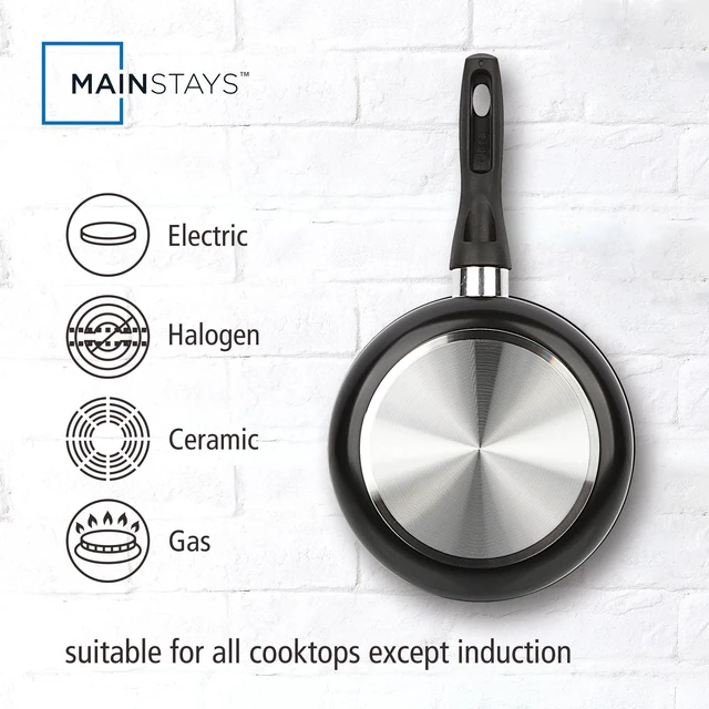 Alt view image 4 of 5 - Mainstays 2qt Non-Stick Aluminum Saucepan, Black
