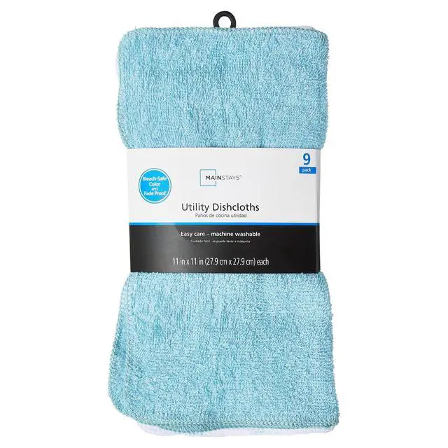 Alt view image 3 of 6 - Mainstays 9-Pack Utility Dishcloth Set, Grey
