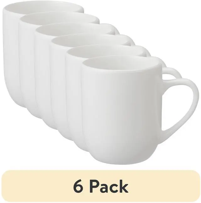 Main image of Mainstays 12oz Glazed White Stoneware Mug (6pack)