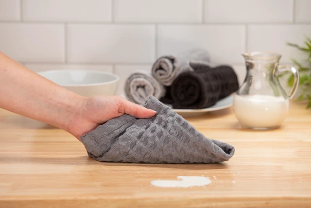 Alt view image 6 of 6 - Mainstays 4-Pack Waffle Dishcloth Set, 100% Cotton, Gray, 12x12 Inches