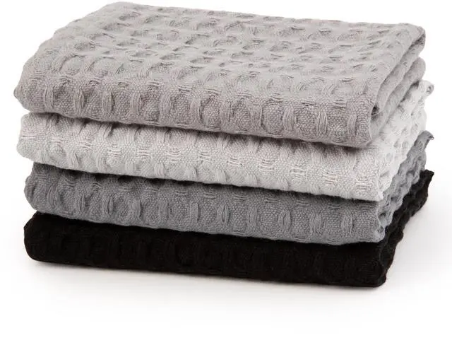 Alt view image 2 of 6 - Mainstays 4-Pack Waffle Dishcloth Set, 100% Cotton, Gray, 12x12 Inches