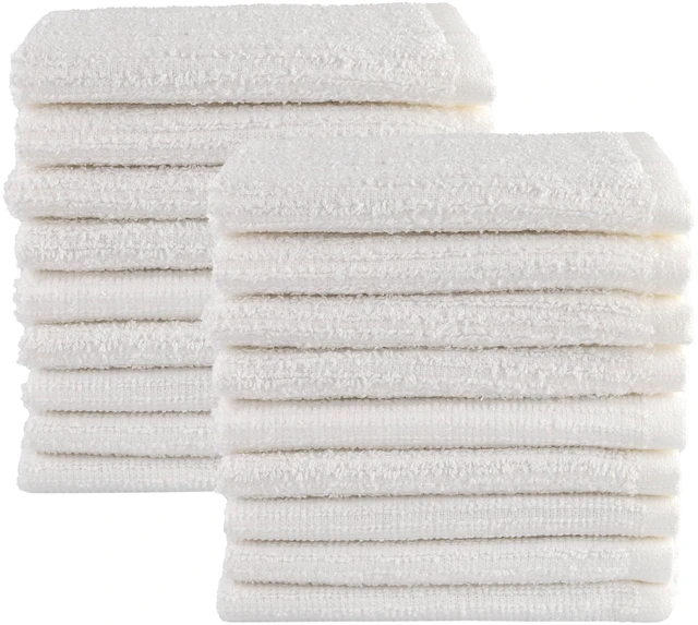 Main image of Mainstays 18-Piece Kitchen Bar Mop Dishcloth Set, White