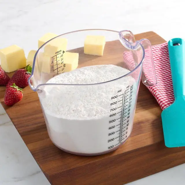 Alt view image 5 of 5 - Mainstays 4-Cup 32 oz Plastic Measuring Cup with Large Spout, Clear