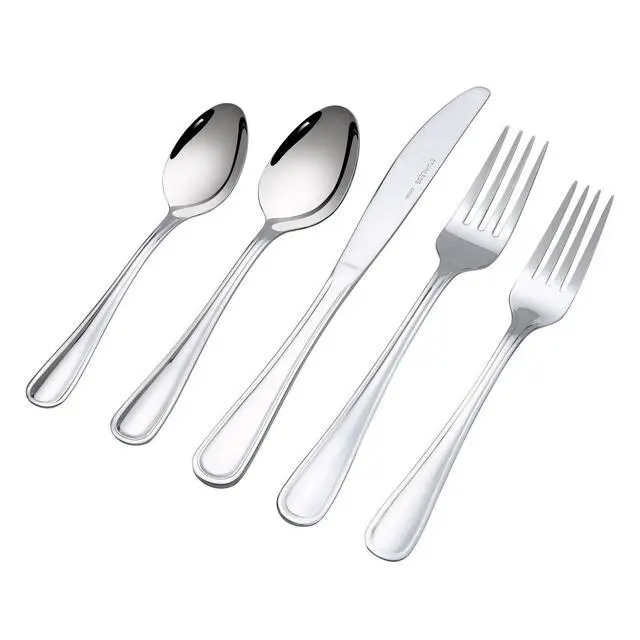 Alt view image 2 of 6 - Mainstay 20-Piece Stainless Steel Flatware Mirror Polished, Service for 4, Dishwasher Safe