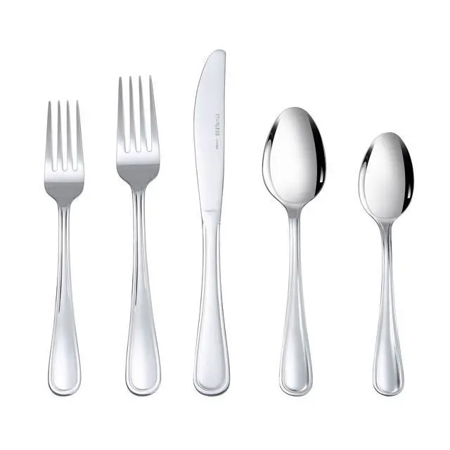 Alt view image 6 of 6 - Mainstay 20-Piece Stainless Steel Flatware Mirror Polished, Service for 4, Dishwasher Safe