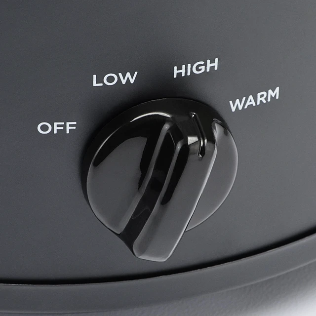Alt view image 2 of 6 - Mainstays 2 Quart Round Slow Cooker with Matte Black Finish and Glass Lid