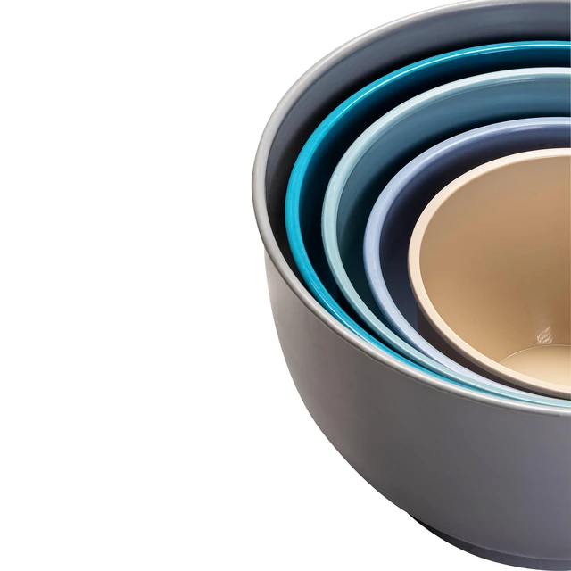 Alt view image 2 of 6 - Mainstays 10-Piece Plastic Mixing Bowl Set with Assorted Lids and Nonslip Base