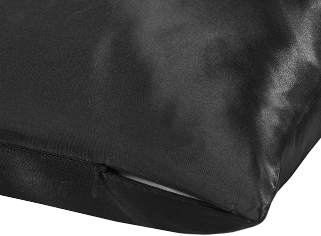 Alt view image 4 of 6 - Mainstays Satin Body Pillowcase Classic Black Frizz Control & Cooling Comfort 1 Pack
