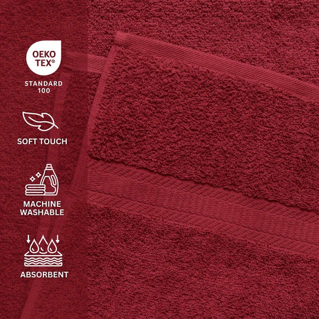 Alt view image 3 of 6 - Mainstays Basic Bath Sheet, 100% Cotton, Red
