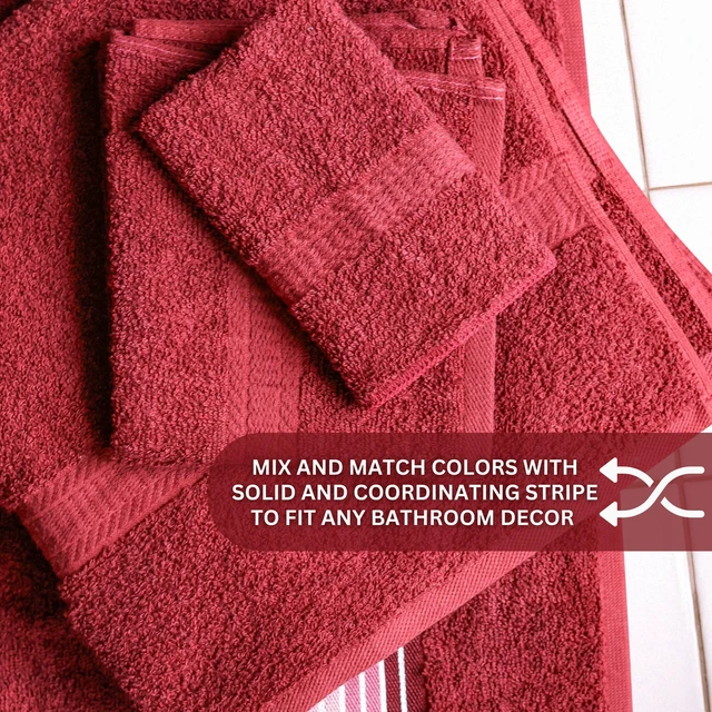 Alt view image 4 of 6 - Mainstays Basic Bath Sheet, 100% Cotton, Red