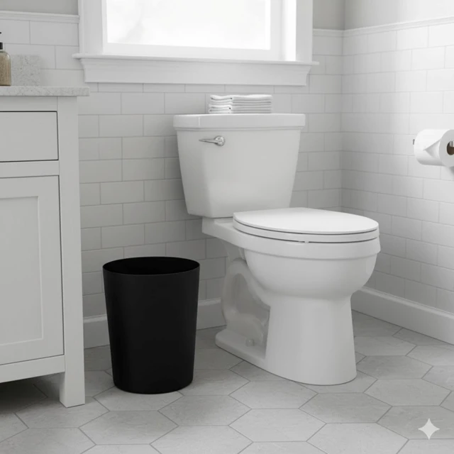 Alt view image 4 of 5 - Mainstays 5 Gallon Plastic Wastebasket, Open Top, Matte Black