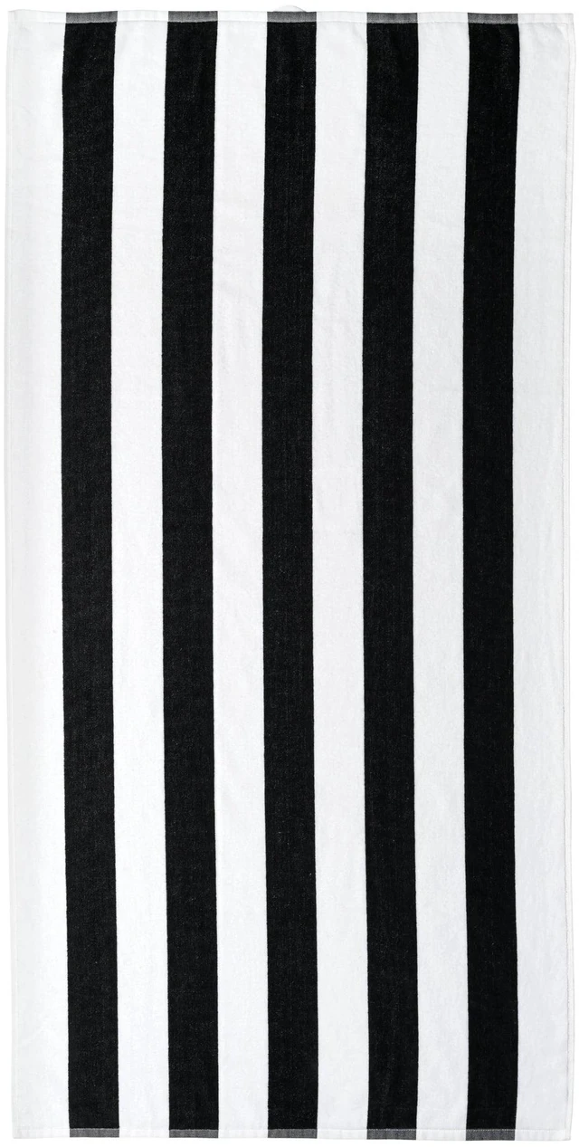 Main image of Mainstays Cabana Stripe Beach Towel, 58in x 28in, Black