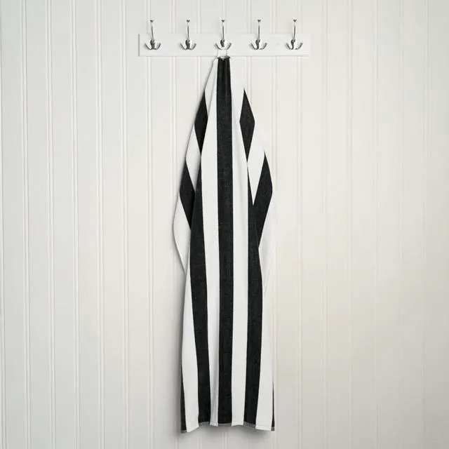 Alt view image 4 of 4 - Mainstays Cabana Stripe Beach Towel, 58in x 28in, Black