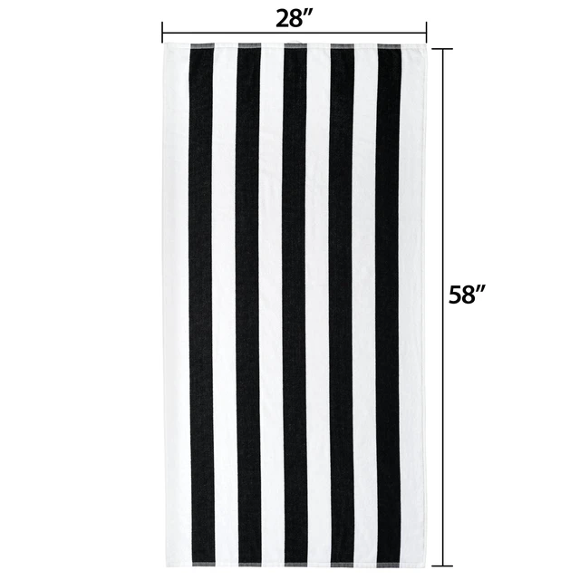 Alt view image 2 of 4 - Mainstays Cabana Stripe Beach Towel, 58in x 28in, Black