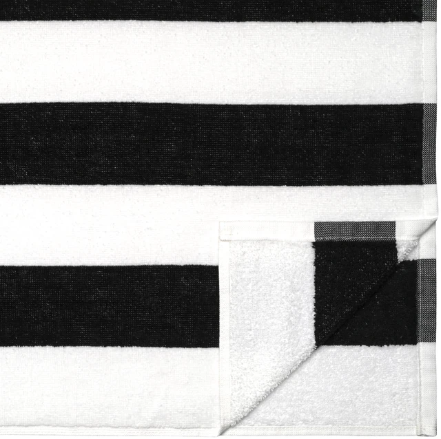 Alt view image 3 of 4 - Mainstays Cabana Stripe Beach Towel, 58in x 28in, Black