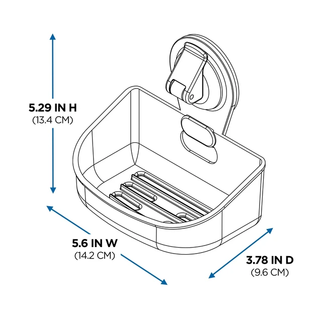 Alt view image 4 of 4 - Mainstays Wall-Mounted Suction Soap Dish, Clear, Easy Install, No Tools Needed