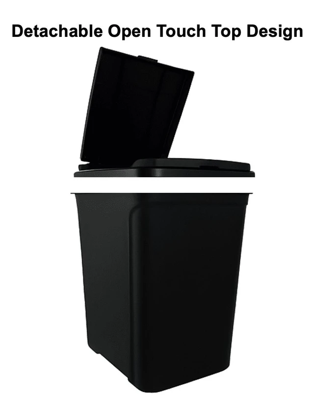 Alt view image 4 of 5 - Mainstays 7.6 Gallon Plastic Kitchen Trash Can with Touch Top Lid, Black