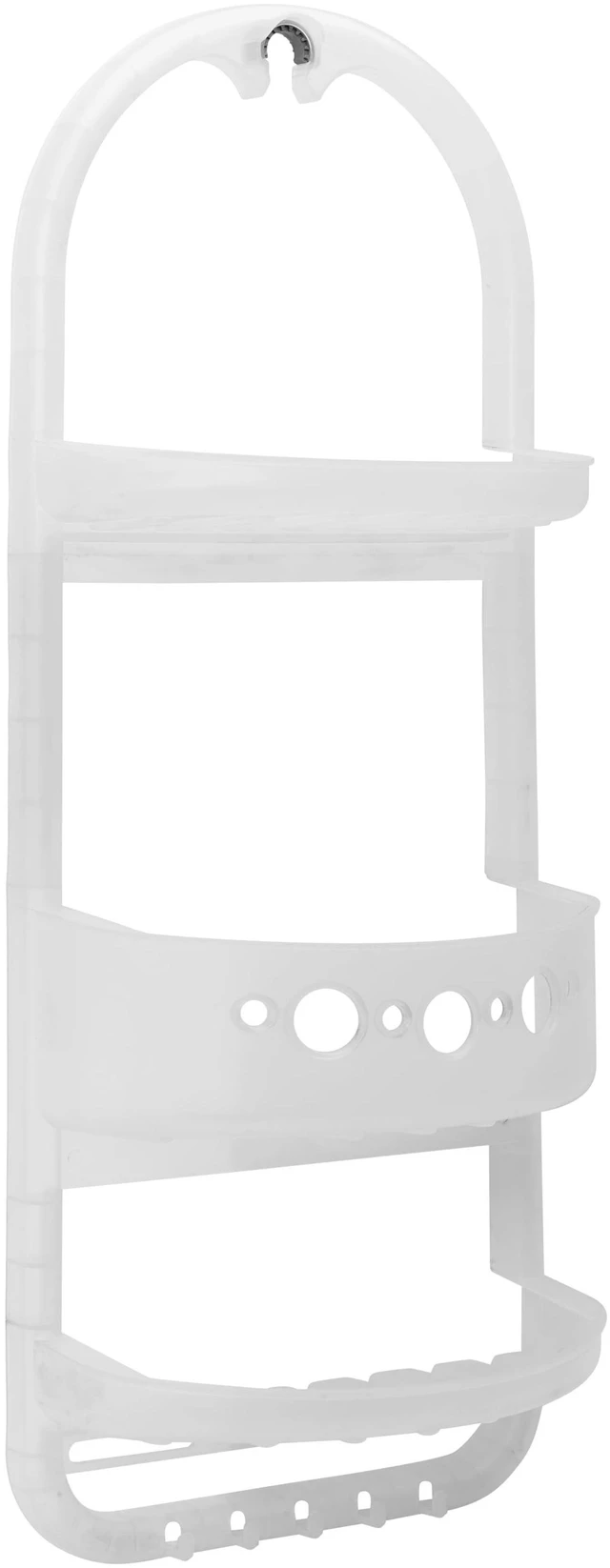 Alt view image 2 of 5 - Mainstays Large over the Shower Caddy with Shelves and Deep Basket, Heavy Duty Plastic, Frosty Finish