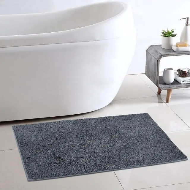 Alt view image 5 of 5 - Mainstays Performance Recycled Polyester Bath Rug, Soothing Grey, 20in x 34in