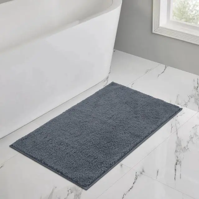 Alt view image 3 of 5 - Mainstays Performance Recycled Polyester Bath Rug, Soothing Grey, 20in x 34in
