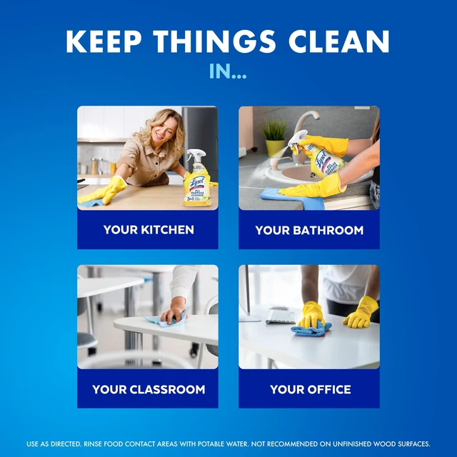 Alt view image 4 of 5 - Lysol All Purpose Cleaner Sanitizing and Disinfecting Spray, Lemon Breeze, 32 oz, Bottle