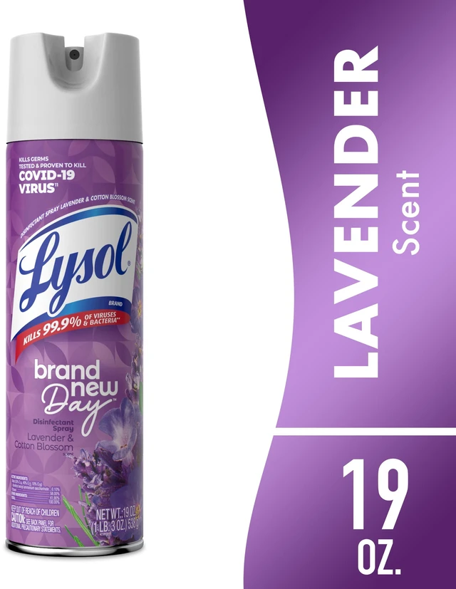 Main image of Lysol Disinfectant Spray 19 oz, Lavender & Cotton Blossom, Sanitizing & Antibacterial Bathroom Deodorizer