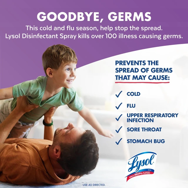 Alt view image 4 of 5 - Lysol Disinfectant Spray 19 oz, Lavender & Cotton Blossom, Sanitizing & Antibacterial Bathroom Deodorizer