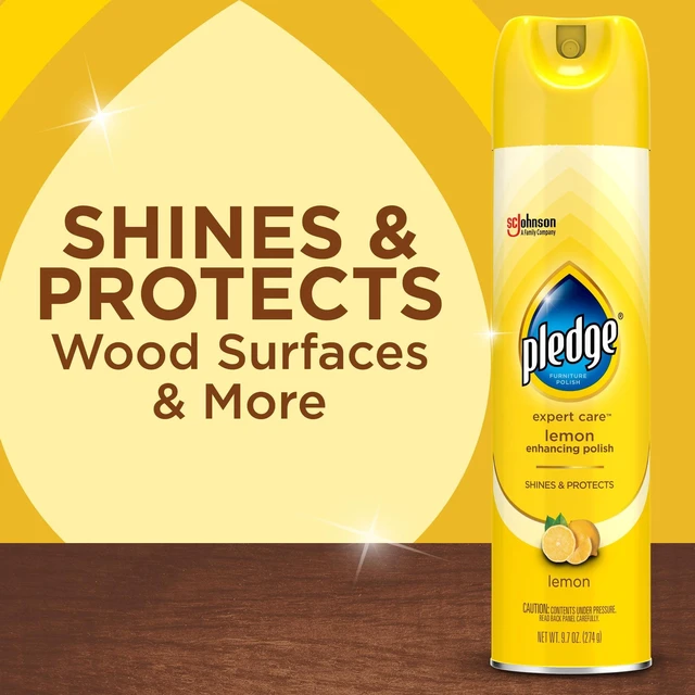 Alt view image 2 of 5 - Pledge Expert Care Wood Polish, Shines and Protects, Lemon Enhancing, Aerosol, 9.7 oz