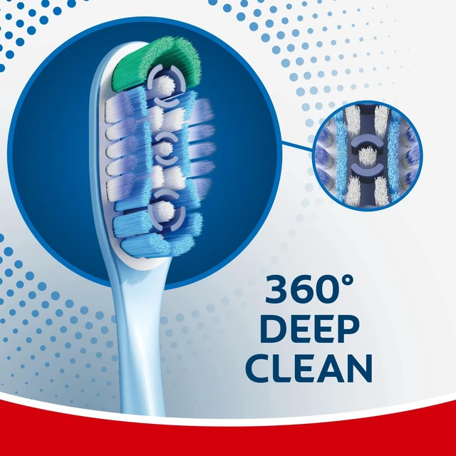 Alt view image 3 of 5 - Colgate 360 Deep Clean Medium Adult Toothbrush 5-Pack