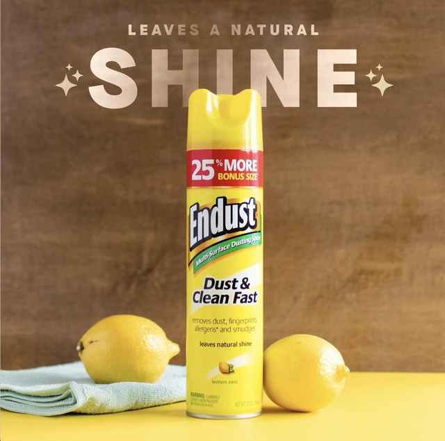 Alt view image 2 of 5 - Endust Multi-Surface Dusting and Cleaning Spray, Lemon Zest, Aerosol, 12.5 oz