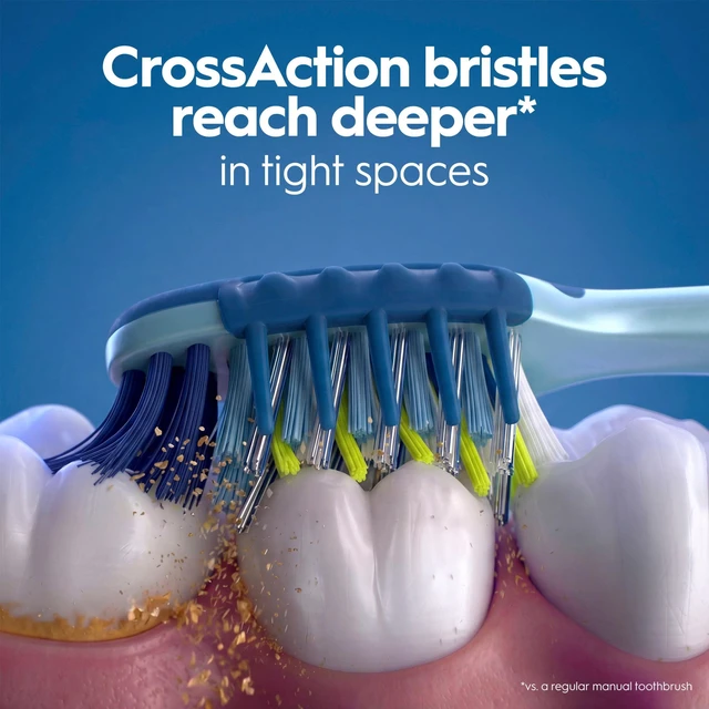 Alt view image 5 of 5 - Oral-B Pro-Clean CrossAction Plaque Removal Manual Toothbrush, Soft Bristles, 4 Count