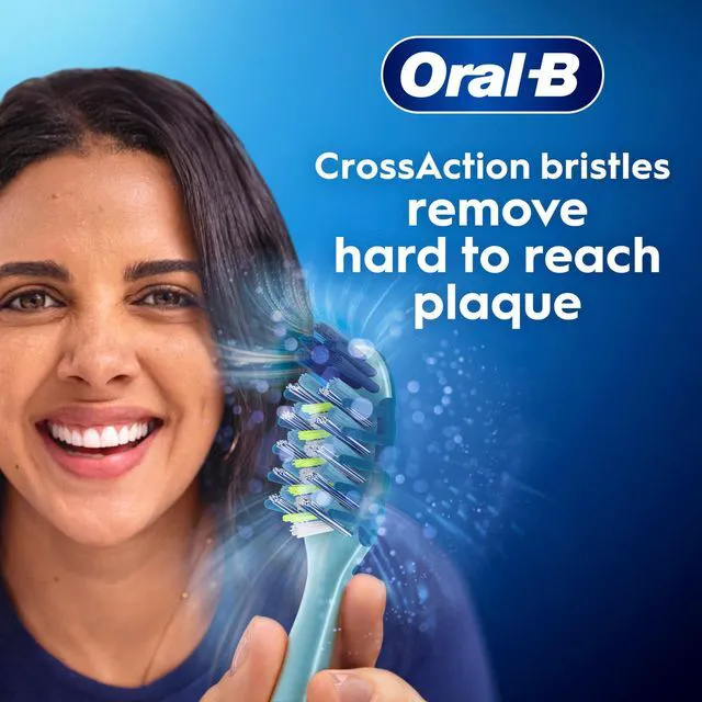 Alt view image 4 of 5 - Oral-B Pro-Clean CrossAction Plaque Removal Manual Toothbrush, Soft Bristles, 4 Count