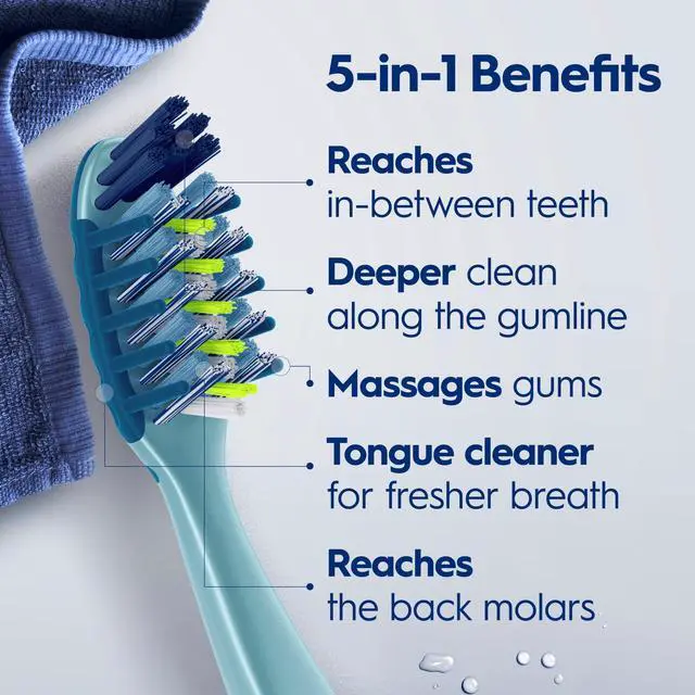 Alt view image 3 of 5 - Oral-B Pro-Clean CrossAction Plaque Removal Manual Toothbrush, Soft Bristles, 4 Count