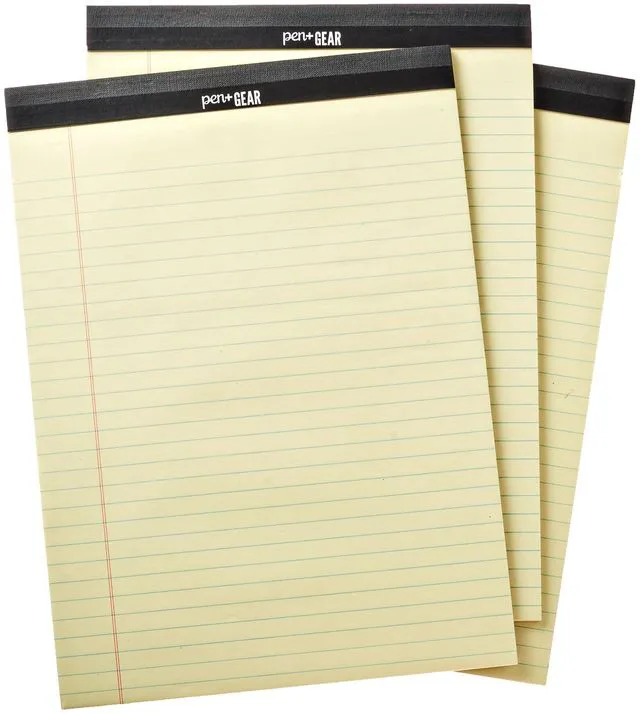 Alt view image 5 of 6 - Pen+Gear Wide Ruled Legal Pads 8.5" x 11.75", 3-Pack, 50 Sheets Each, Canary