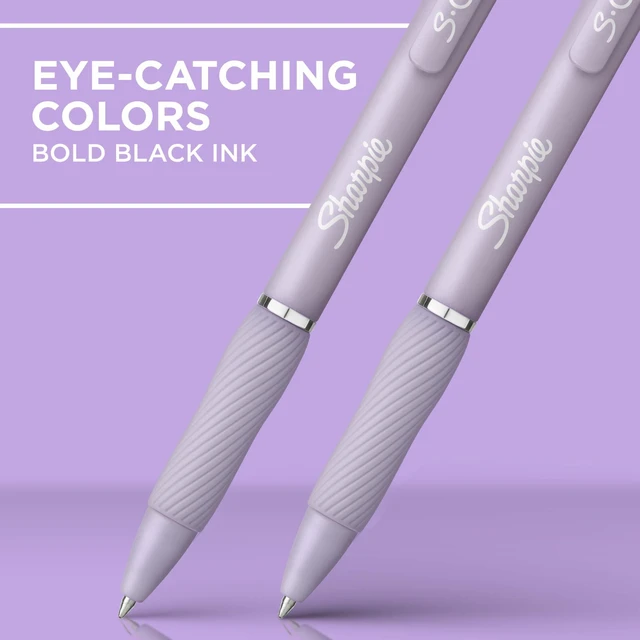 Alt view image 5 of 5 - Sharpie S-Gel Medium Point (0.7mm) Pens, Violet Barrel, Black Ink, 4 Count