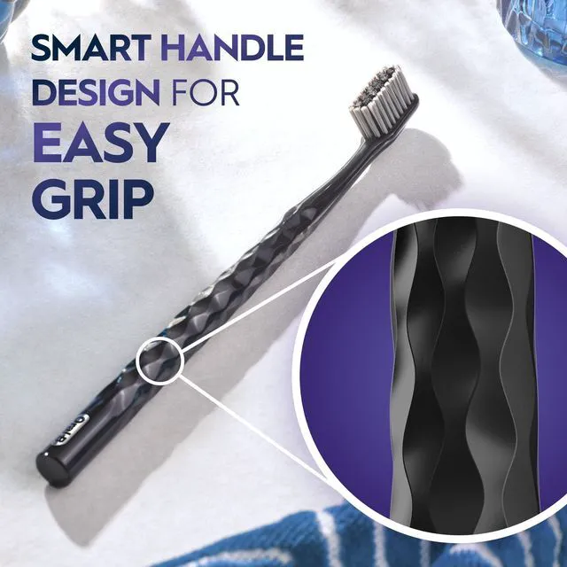 Alt view image 2 of 5 - Oral-B Pro Whitening Brilliance Toothbrush, Extra Soft, Black and Coral, 2 Count