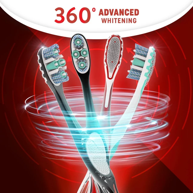Alt view image 5 of 6 - Colgate 360 Advanced Whitening Medium Manual Toothbrush, 6 Count