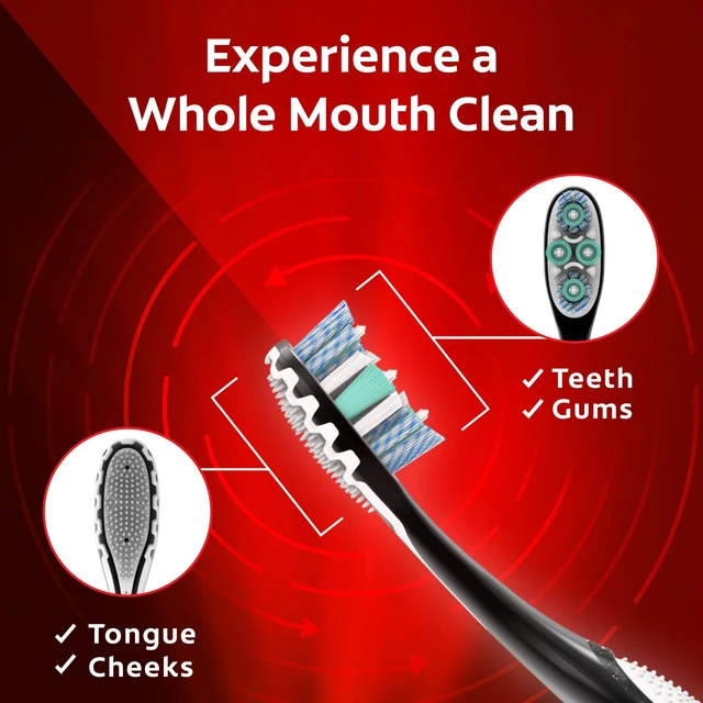 Alt view image 6 of 6 - Colgate 360 Advanced Whitening Medium Manual Toothbrush, 6 Count