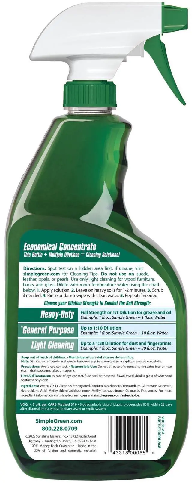 Alt view image 4 of 5 - Simple Green All-Purpose Cleaner Concentrate Original Spray Bottle 32fl oz